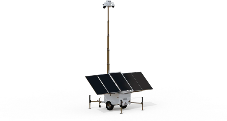 Rapid Deployment Security Trailer With 5 Solar Panels And Electric Winch For Oil Drilling factory