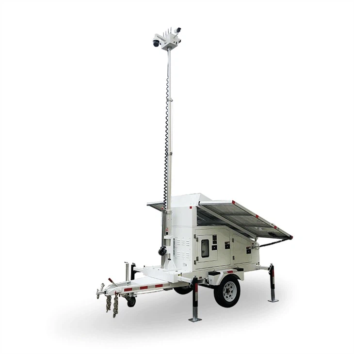 Solar Surveillance Tower For Construction Site