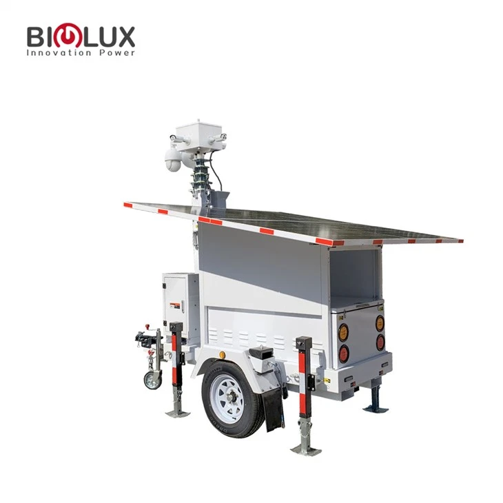 BIGLUX últim sistema de vigilància portàtil de torre de CCTV solar mòbil alimentat per energia solar per al control de seguretat a l'aire lliure