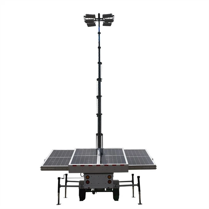 LED Solar Light Tower Trailer Movable
